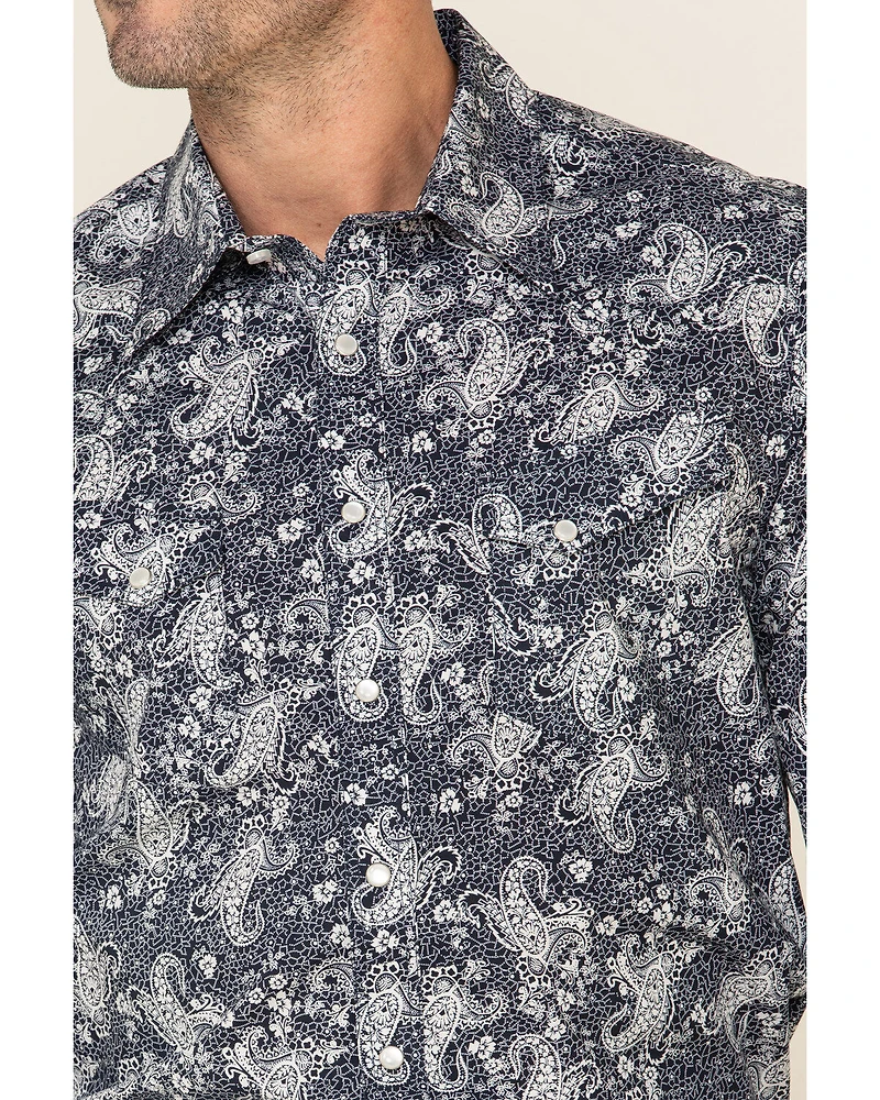 Rock & Roll Denim Men's Paisley Print Long Sleeve Western Shirt