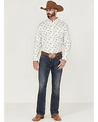RANK 45® Men's Roughstock Paisley Geo Print Long Sleeve Button-Down Western Shirt