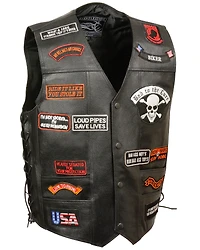 Milwaukee Leather Men's Side Lace Patch Vest - 5X