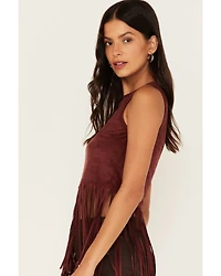 Shyanne Women's Faux Suede Fringe Tank Top