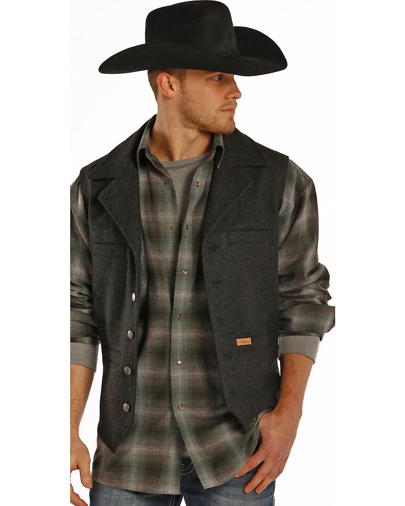 Powder River Outfitters Men's Black Wool Montana Vest
