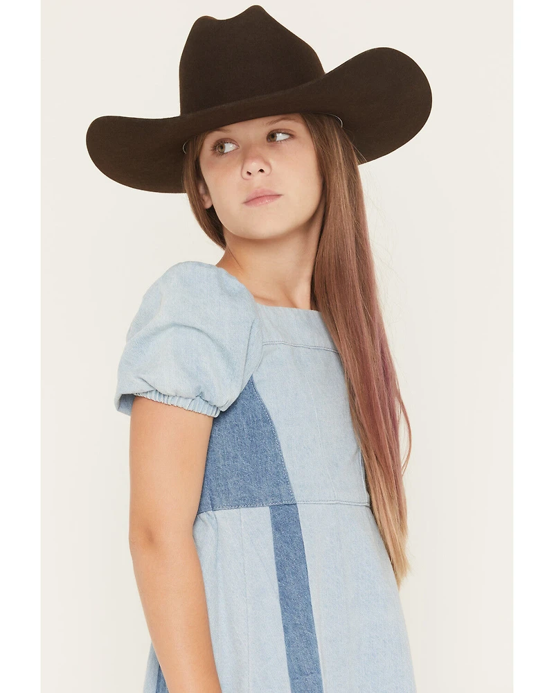 Self Esteem Girls' Short Sleeve Denim Dress