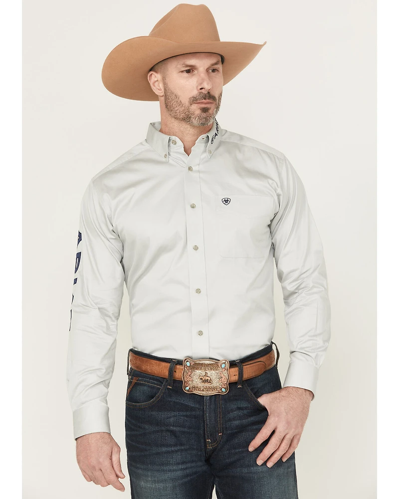 Ariat Men's Team Logo Twill Solid Long Sleeve Button-Down Western Shirt