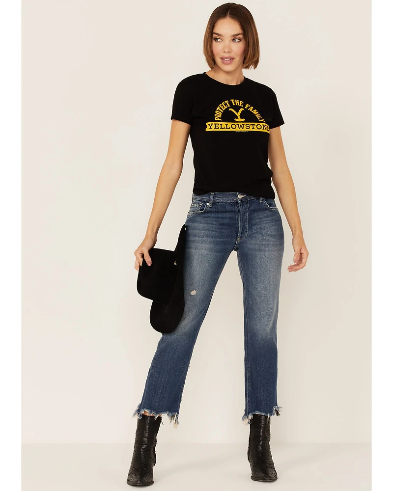 Paramount Network’s Yellowstone Women's Black Protect The Family Graphic Short Sleeve Tee