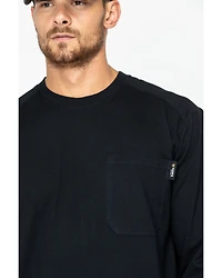 Hawx Men's Black Logo Crew Long Sleeve Work T-Shirt - Big