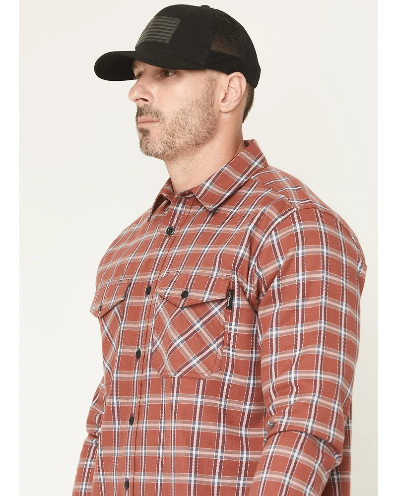 Hawx Men's FR Ponderosa Plaid Print Long Sleeve Button-Down Work Shirt