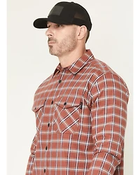 Hawx Men's FR Ponderosa Plaid Print Long Sleeve Button-Down Work Shirt