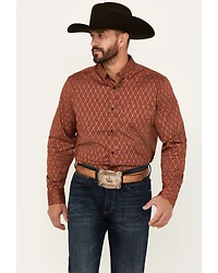 Cody James Men's Kenneth Southwestern Geo Print Long Sleeve Button-Down Stretch Western Shirt