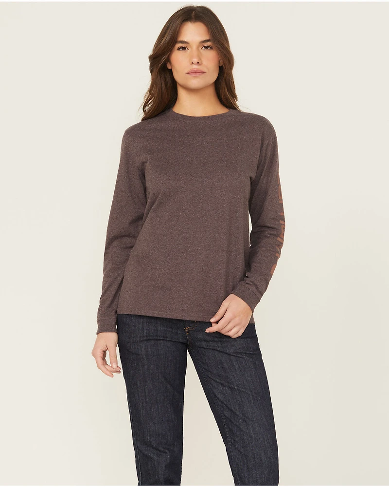 Carhartt Women's Loose Fit Heavyweight Long Sleeve Logo Graphic Work Tee