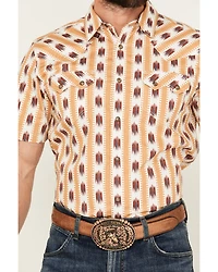 Cody James Men's Saint Abstract Striped Short Sleeve Snap Western Shirt