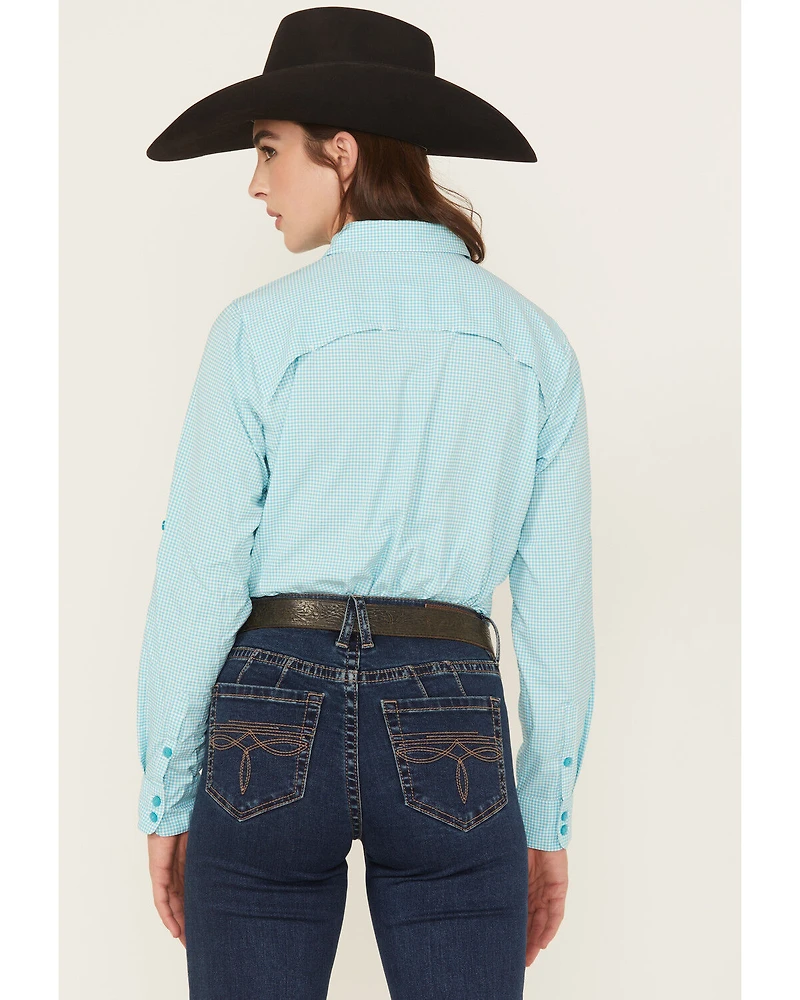 Ariat Women's VentTEK Plaid Print Long Sleeve Button-Down Stretch Western Shirt