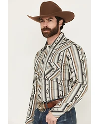 Rock & Roll Denim Men's Southwestern Striped Long Sleeve Snap Stretch Western Shirt