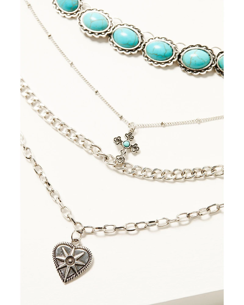Shyanne Women's Heart And Cross Layered Necklace