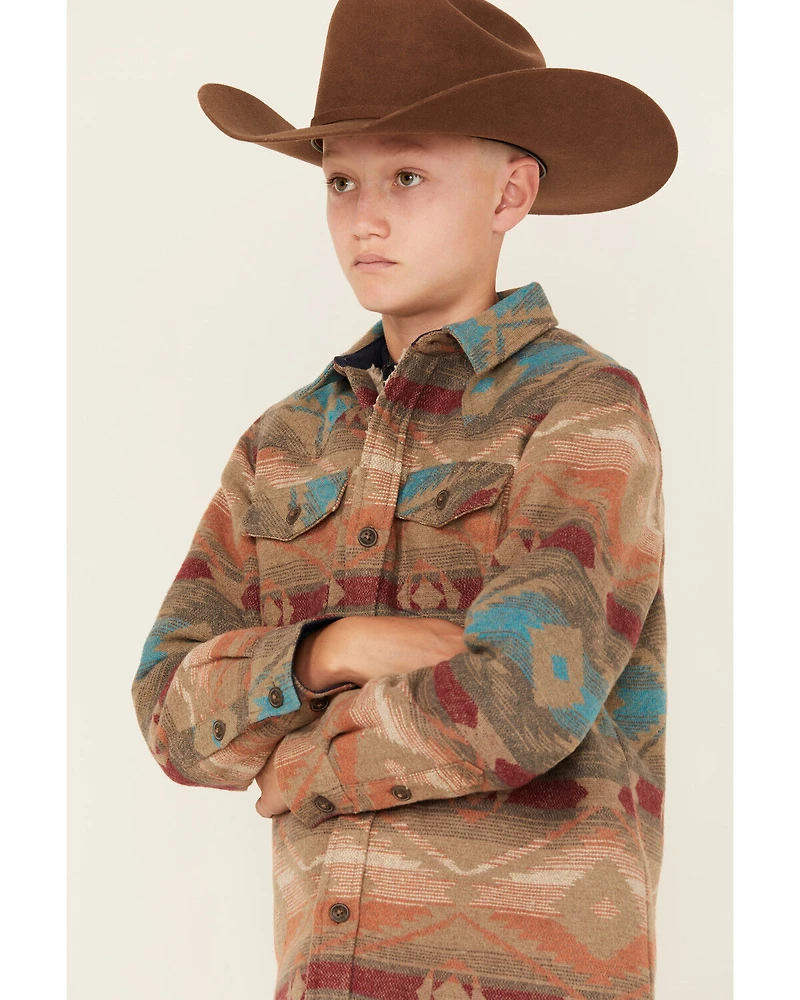 Cody James Boys' Base Camp Southwestern Print Sherpa Lined Shacket