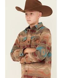 Cody James Boys' Base Camp Southwestern Print Sherpa Lined Shacket