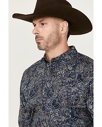 Cody James Men's Neverland Paisley Print Long Sleeve Button-Down Stretch Western Shirt