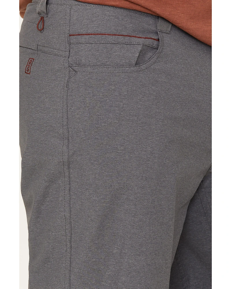 Brothers and Sons Men's Stretch Ripstop Charcoal Slim Straight Cargo Shorts