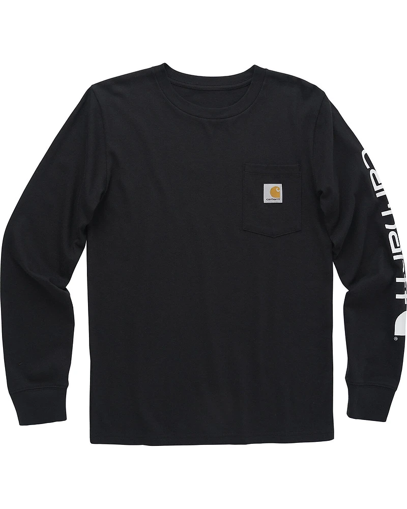 Carhartt Little Boys' Solid Logo Long Sleeve Pocket T-Shirt