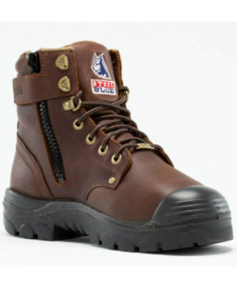 Steel Blue Men's Argyle 6" Zip & Lace-Up Work Boots - Toe