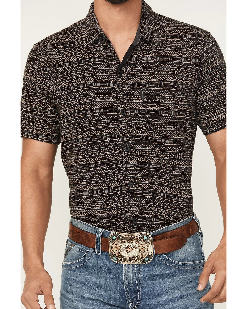 Ariat Men's Retro Southwestern Stripe Print Short Sleeve Button-Down Stretch Western Shirt
