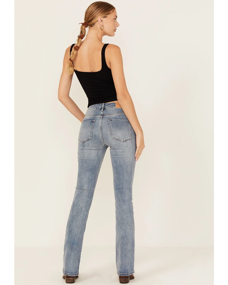Dear John Women's Jaxtyn Medium Wash Mid Rise Bootcut Stretch Denim Jeans