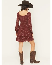 Idyllwind Women's Pippin Ditsy Floral Print Long Sleeve Mini Dress