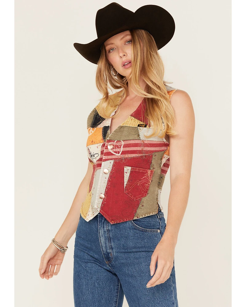 Wrangler X Lainey Wilson Women's Mixed Patchwork Vest