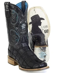 Tin Haul Women's Checker'd Western Boots - Broad Square Toe