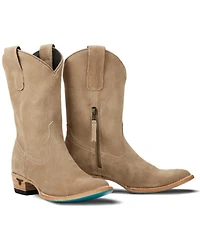Lane Women's Plain Jane Midi Suede Western Boots - Round Toe