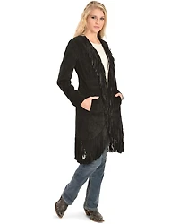 Scully Women's Suede Fringe Maxi Coat