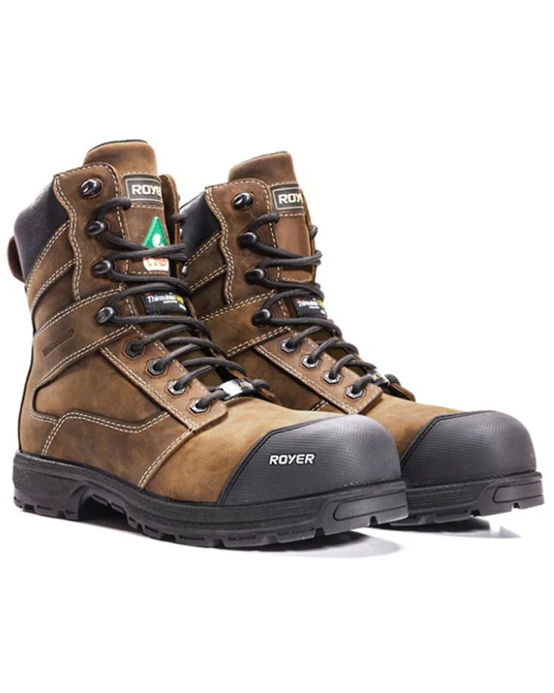 ROYER Men's 8" Agility Artic Grip Waterproof Work Boots - Composite Toe