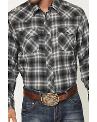 Wrangler Men's Plaid Print Long Sleeve Snap Flannel Shirt