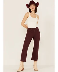 Sneak Peek Women's Plum Raw Hem Crop Jeans
