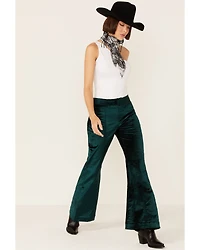 Free People Women's Walk With You Velvet Flare Trousers