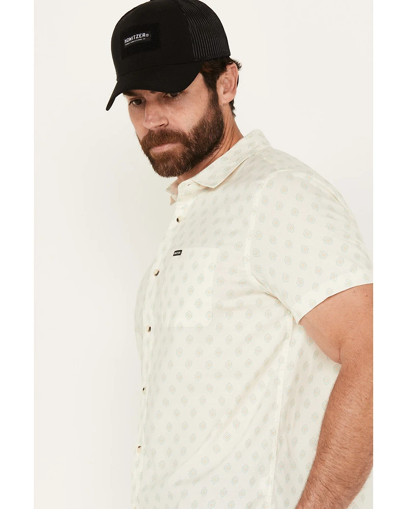 Brixton Men's Charter Geo Print Short Sleeve Button-Down Shirt