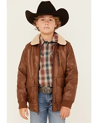 Urban Republic Boys' Faux Leather Bomber Jacket