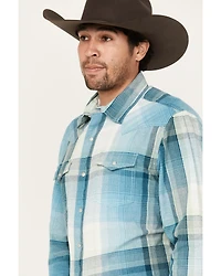 Wrangler Retro Men's Premium Plaid Print Long Sleeve Snap Western Shirt