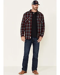 Flag & Anthem Men's Holloway Large Plaid Print Hooded Shirt Jacket