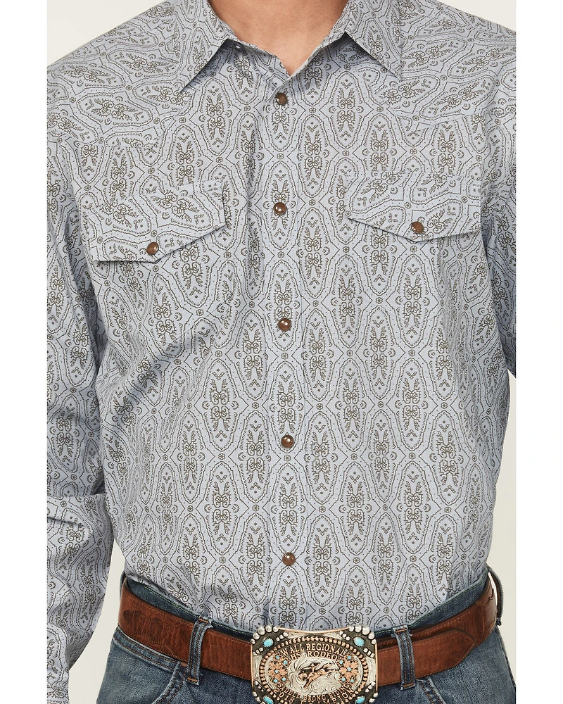 Gibson Trading Co Men's Ride The Wind Medallion Print Long Sleeve Snap Stretch Western Shirt
