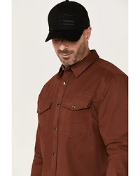 Hawx Men's All Out Solid Long Sleeve Pearl Snap Western Work Shirt