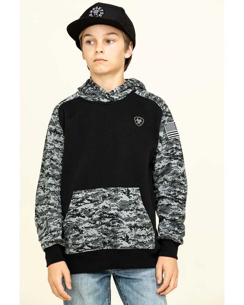 Ariat Boys' Digi Camo Patriot Hooded Sweatshirt
