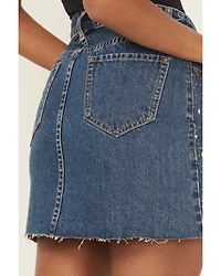 Rock & Roll Denim Women's Medium Wash Embellished Mini Skirt