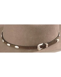 Concho Embellished Leather Hat Band