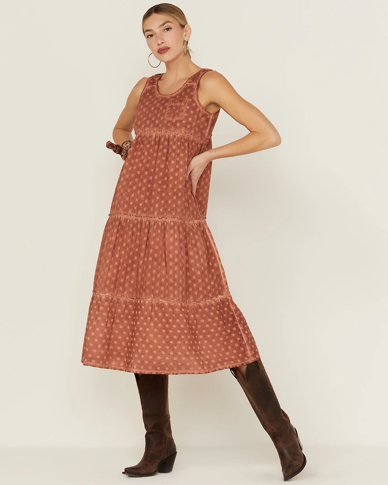 Cleo + Wolf Women's Textured Floral Midi Dress