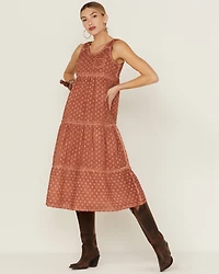 Cleo + Wolf Women's Textured Floral Midi Dress