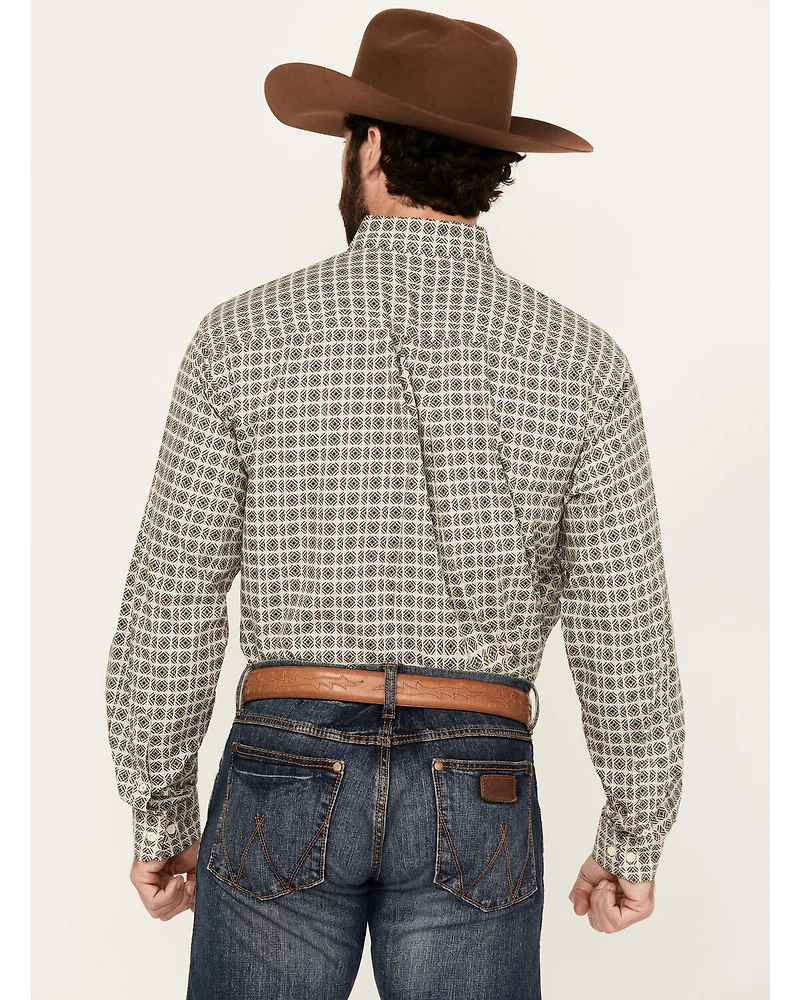 Cinch Men's Geo Print Long Sleeve Button-Down Western Shirt