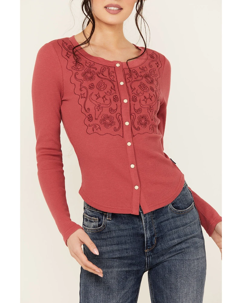Wrangler Women's Embroidered Long Sleeve Snap Shirt