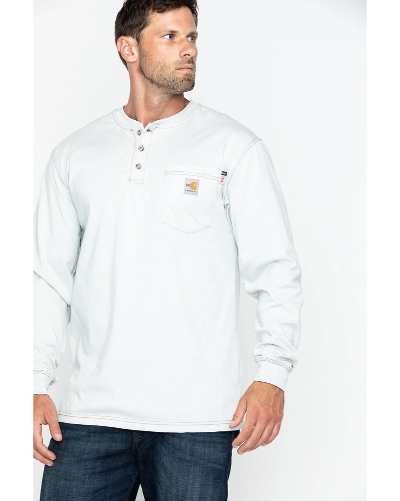 Carhartt Men's FR Solid Long Sleeve Work Henley Shirt - Big & Tall