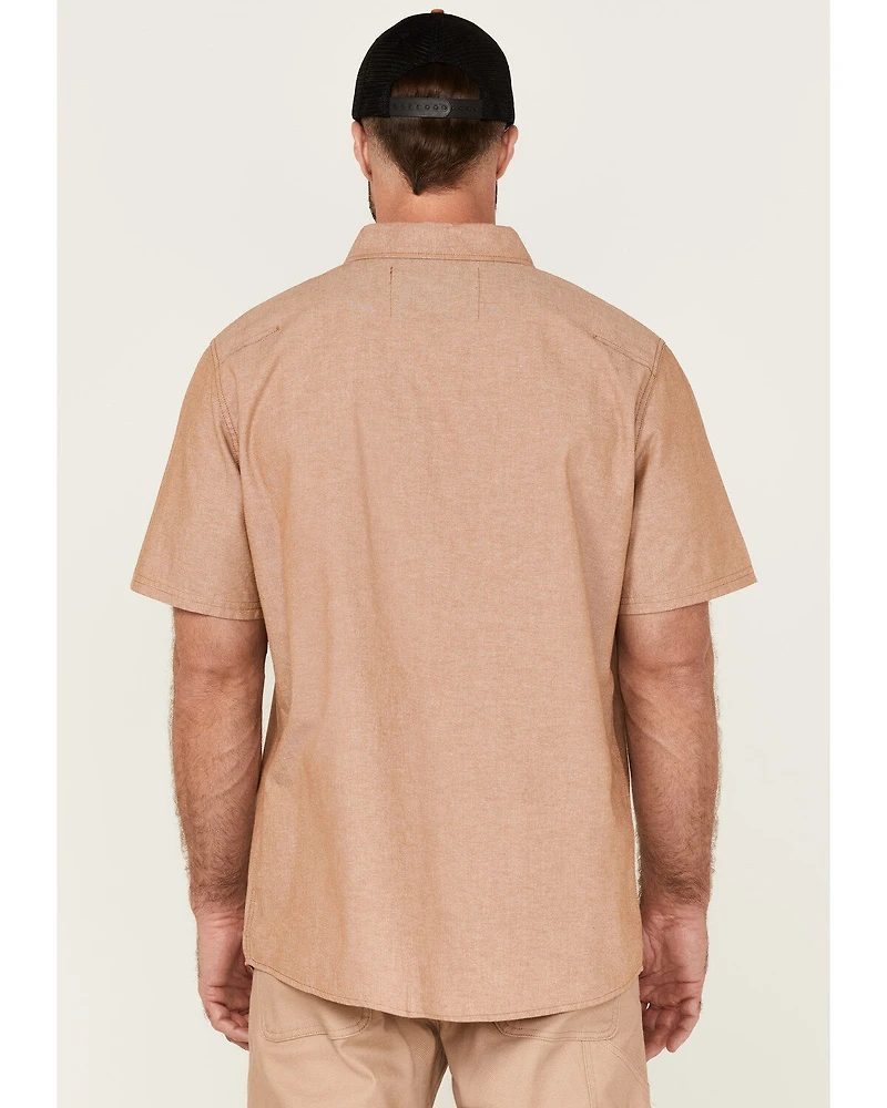 Hawx Men's Solid Short Sleeve Button-Down Work Shirt