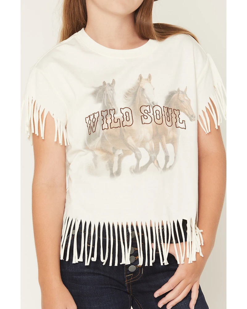 Shyanne Girls' Wild Soul Short Sleeve Fringe Graphic Tee